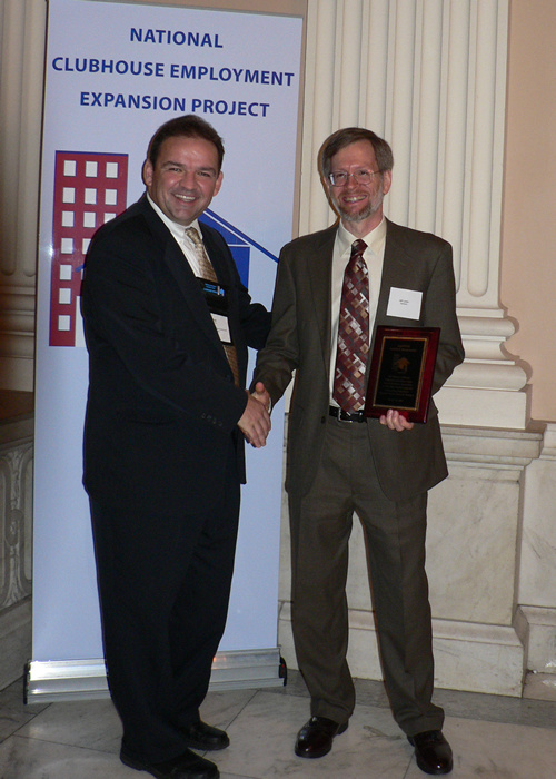 Jeff Lander receives award from ICCD for leadership in expanding employment opportunities for Clubhouse members