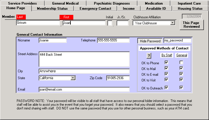 Personal Folders menu